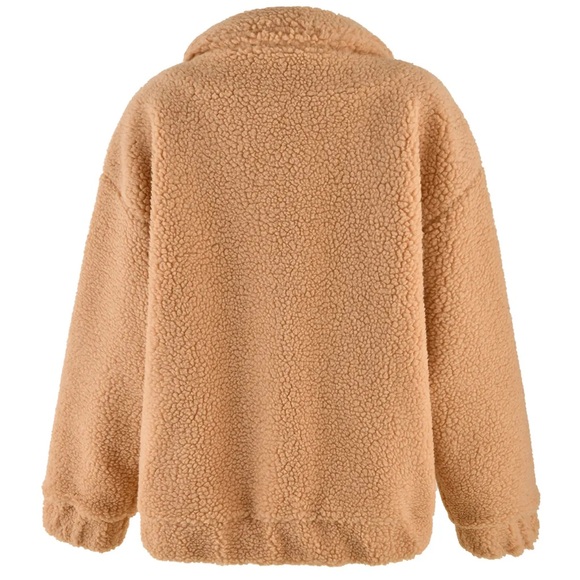 I Am Gia Pixie Tan Oversized Teddy Sherpa Bomber Coat size Small $99 - Picture 6 of 15